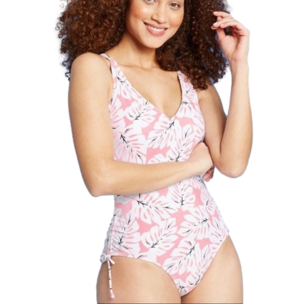 WOMEN'S Cross Back Side-Tie Medium Coverage One Piece Swimsuit - Kona Sol™ Multi